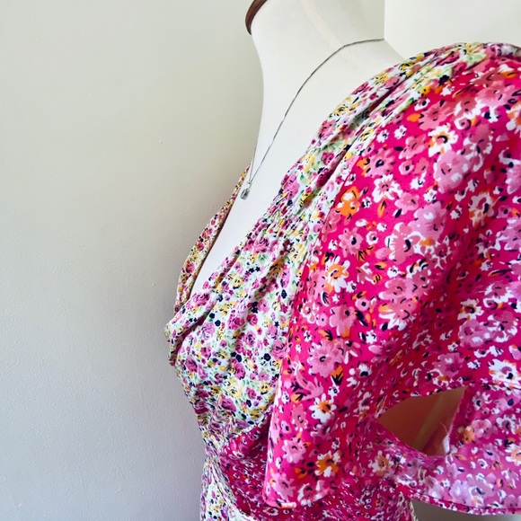 Cinq à Sept Jessica Floral Stripe Midi Dre… - Picture 6 of 10